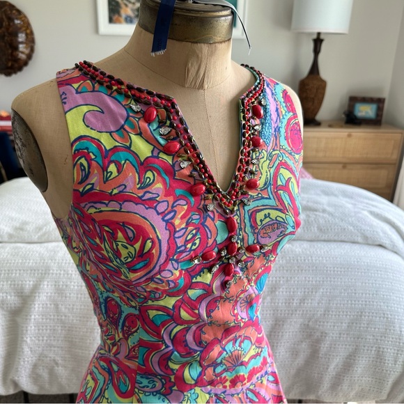 Lilly Pulitzer Lloyd Feeling Groovy Sleeveless Dress EUC size 0 - Picture 4 of 7